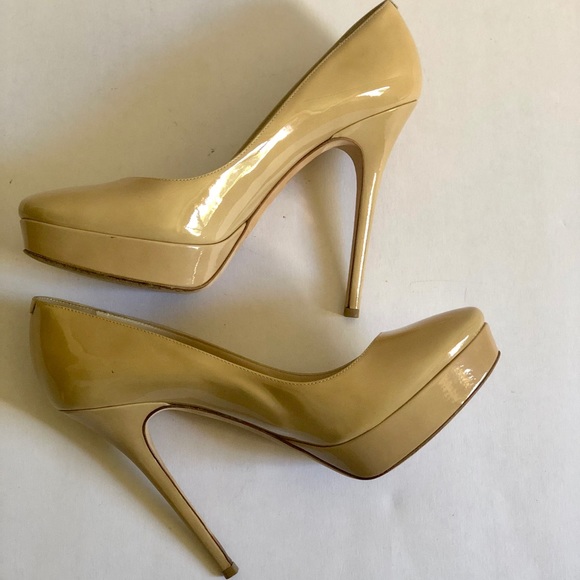 Jimmy Choo Cosmic Patent Nude Platform Pumps - Picture 12 of 13